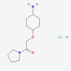 molecular formula C12H23ClN2O2 B6600694 2-[(4-aminocyclohexyl)oxy]-1-(pyrrolidin-1-yl)ethan-1-one hydrochloride CAS No. 1955553-43-1