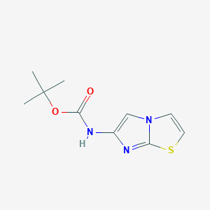 molecular formula C10H13N3O2S B6600708 tert-butyl N-{imidazo[2,1-b][1,3]thiazol-6-yl}carbamate CAS No. 1056983-22-2