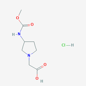 molecular formula C8H15ClN2O4 B6600711 2-{3-[(methoxycarbonyl)amino]pyrrolidin-1-yl}acetic acid hydrochloride CAS No. 1955515-08-8