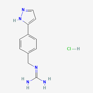 N-{[4-(1H-pyrazol-3-yl)phenyl]methyl}guanidine hydrochloride