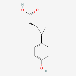 molecular formula C11H12O3 B6600745 rac-2-[(1R,2S)-2-(4-hydroxyphenyl)cyclopropyl]acetic acid, trans CAS No. 2059912-03-5