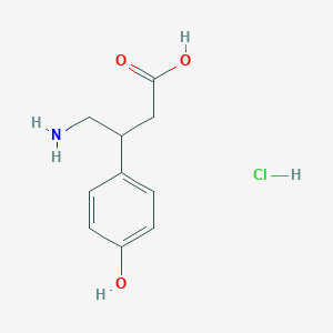 molecular formula C10H14ClNO3 B6600811 4-amino-3-(4-hydroxyphenyl)butanoic acid hydrochloride CAS No. 28311-43-5