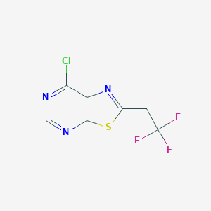 molecular formula C7H3ClF3N3S B6600915 7-chloro-2-(2,2,2-trifluoroethyl)-[1,3]thiazolo[5,4-d]pyrimidine CAS No. 1935198-98-3