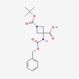 molecular formula C17H22N2O6 B6600939 3-{[(benzyloxy)carbonyl]amino}-1-[(tert-butoxy)carbonyl]azetidine-3-carboxylic acid CAS No. 1934529-94-8