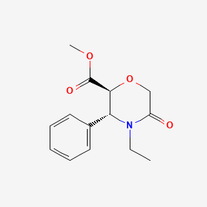 molecular formula C14H17NO4 B6600995 rac-methyl (2R,3S)-4-ethyl-5-oxo-3-phenylmorpholine-2-carboxylate, trans CAS No. 1807941-63-4