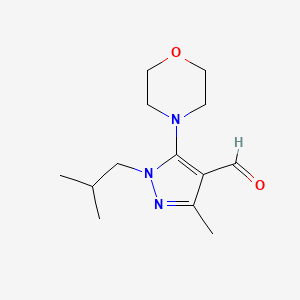 3-methyl-1-(2-methylpropyl)-5-(morpholin-4-yl)-1H-pyrazole-4-carbaldehyde