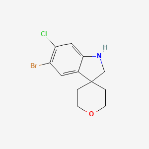 molecular formula C12H13BrClNO B6601064 5-bromo-6-chloro-1,2-dihydrospiro[indole-3,4'-oxane] CAS No. 2059938-77-9