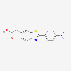 molecular formula C17H16N2O2S B6601097 2-{2-[4-(dimethylamino)phenyl]-1,3-benzothiazol-6-yl}acetic acid CAS No. 36782-57-7