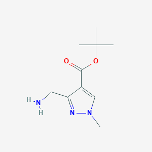 molecular formula C10H17N3O2 B6601103 tert-butyl 3-(aminomethyl)-1-methyl-1H-pyrazole-4-carboxylate CAS No. 2060030-07-9