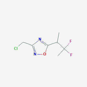 molecular formula C7H9ClF2N2O B6601243 3-(chloromethyl)-5-(3,3-difluorobutan-2-yl)-1,2,4-oxadiazole CAS No. 1860372-55-9