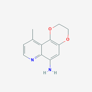molecular formula C12H12N2O2 B6601280 10-methyl-2H,3H-[1,4]dioxino[2,3-f]quinolin-6-amine CAS No. 82082-05-1
