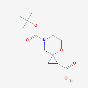 molecular formula C12H19NO5 B6601475 7-[(tert-butoxy)carbonyl]-4-oxa-7-azaspiro[2.5]octane-1-carboxylic acid CAS No. 1251002-65-9
