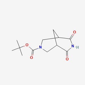 molecular formula C12H18N2O4 B6601571 tert-butyl 6,8-dioxo-3,7-diazabicyclo[3.3.1]nonane-3-carboxylate CAS No. 1160248-04-3