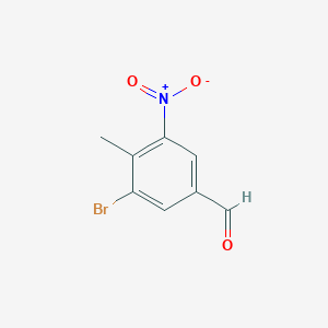 molecular formula C8H6BrNO3 B6601601 3-bromo-4-methyl-5-nitrobenzaldehyde CAS No. 1805599-08-9