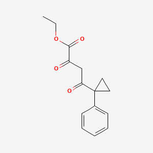 molecular formula C15H16O4 B6601609 ethyl 2,4-dioxo-4-(1-phenylcyclopropyl)butanoate CAS No. 2124263-19-8