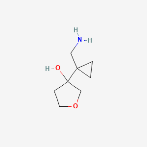 molecular formula C8H15NO2 B6601640 3-[1-(aminomethyl)cyclopropyl]oxolan-3-ol CAS No. 1851088-24-8