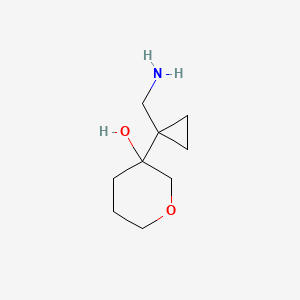 molecular formula C9H17NO2 B6601642 3-[1-(aminomethyl)cyclopropyl]oxan-3-ol CAS No. 1851804-54-0