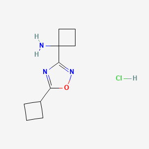 1-(5-cyclobutyl-1,2,4-oxadiazol-3-yl)cyclobutan-1-amine hydrochloride