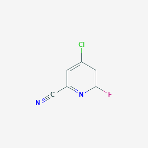 molecular formula C6H2ClFN2 B6601770 4-chloro-6-fluoropyridine-2-carbonitrile CAS No. 1807267-53-3