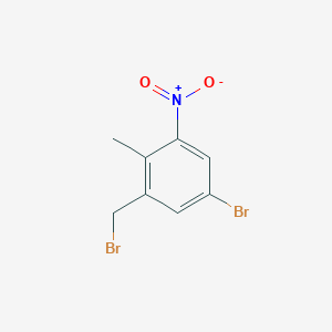 molecular formula C8H7Br2NO2 B6601806 5-bromo-1-(bromomethyl)-2-methyl-3-nitrobenzene CAS No. 1807196-13-9