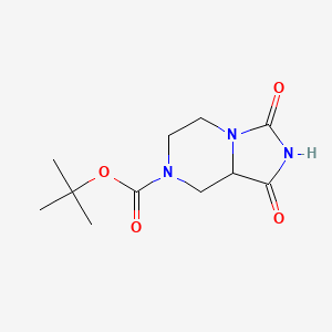 molecular formula C11H17N3O4 B6601827 tert-butyl 1,3-dioxo-octahydroimidazolidino[1,5-a]piperazine-7-carboxylate CAS No. 1934372-42-5