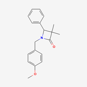 1-[(4-methoxyphenyl)methyl]-3,3-dimethyl-4-phenylazetidin-2-one