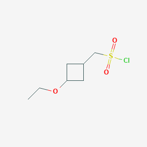 molecular formula C7H13ClO3S B6601843 (3-ethoxycyclobutyl)methanesulfonyl chloride, Mixture of diastereomers CAS No. 2091396-14-2