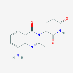 molecular formula C14H14N4O3 B6602067 3-(8-amino-2-methyl-4-oxo-3,4-dihydroquinazolin-3-yl)piperidine-2,6-dione CAS No. 2154341-73-6