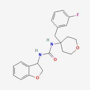 molecular formula C21H23FN2O3 B6602139 Urea, N-(2,3-dihydro-3-benzofuranyl)-N'-[4-[(3-fluorophenyl)methyl]tetrahydro-2H-pyran-4-yl]- CAS No. 2224010-00-6