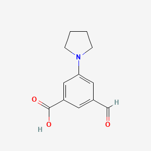 molecular formula C12H13NO3 B6602164 3-formyl-5-(pyrrolidin-1-yl)benzoic acid CAS No. 2138027-69-5