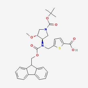 rac-5-({[(3R,4R)-1-[(tert-butoxy)carbonyl]-4-methoxypyrrolidin-3-yl]({[(9H-fluoren-9-yl)methoxy]carbonyl})amino}methyl)thiophene-2-carboxylic acid, trans