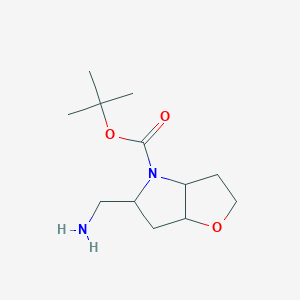 molecular formula C12H22N2O3 B6602201 tert-butyl 5-(aminomethyl)-hexahydro-2H-furo[3,2-b]pyrrole-4-carboxylate CAS No. 2155851-93-5