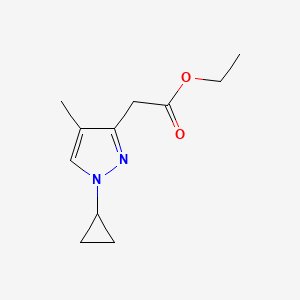 ethyl 2-(1-cyclopropyl-4-methyl-1H-pyrazol-3-yl)acetate