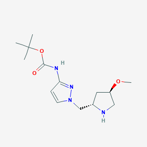 molecular formula C14H24N4O3 B6602241 tert-butyl N-(1-{[(2S,4R)-4-methoxypyrrolidin-2-yl]methyl}-1H-pyrazol-3-yl)carbamate CAS No. 2137077-69-9