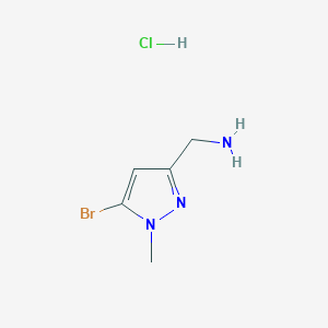 molecular formula C5H9BrClN3 B6602263 (5-bromo-1-methyl-1H-pyrazol-3-yl)methanamine hydrochloride CAS No. 2172525-91-4