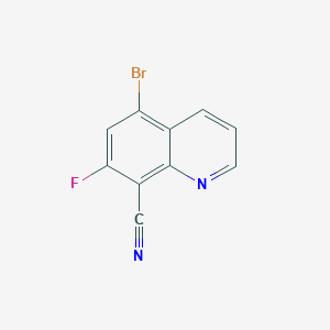 molecular formula C10H4BrFN2 B6602435 5-溴-7-氟喹啉-8-腈 CAS No. 2181780-00-5