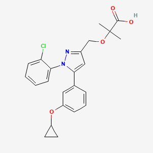 molecular formula C23H23ClN2O4 B6602483 2-{[1-(2-氯苯基)-5-(3-环丙氧基苯基)-1H-吡唑-3-基]甲氧基}-2-甲基丙酸 CAS No. 2230186-18-0