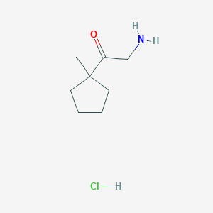 molecular formula C8H16ClNO B6602507 2-amino-1-(1-methylcyclopentyl)ethan-1-one hydrochloride CAS No. 2044722-83-8