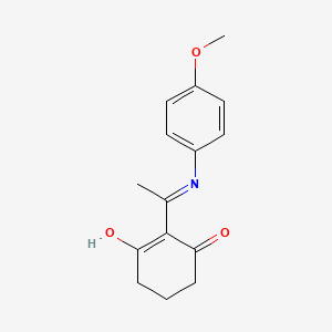 molecular formula C15H17NO3 B6602624 2-{1-[(4-methoxyphenyl)amino]ethylidene}cyclohexane-1,3-dione CAS No. 401837-87-4