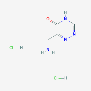 molecular formula C4H8Cl2N4O B6602711 6-(aminomethyl)-2,5-dihydro-1,2,4-triazin-5-one dihydrochloride CAS No. 1432679-09-8