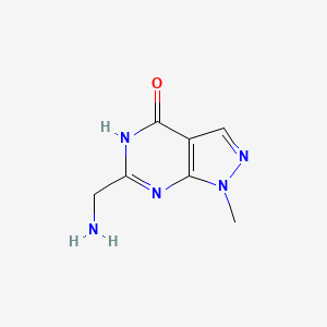 molecular formula C7H9N5O B6602721 6-(aminomethyl)-1-methyl-1H,4H,5H-pyrazolo[3,4-d]pyrimidin-4-one CAS No. 957719-42-5