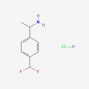 molecular formula C9H12ClF2N B6602805 1-[4-(difluoromethyl)phenyl]ethan-1-amine hydrochloride CAS No. 2838200-07-8
