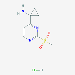 molecular formula C8H12ClN3O2S B6602829 1-(2-methanesulfonylpyrimidin-4-yl)cyclopropan-1-amine hydrochloride CAS No. 2060051-04-7