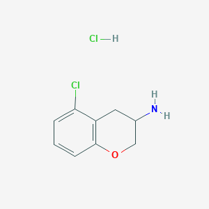 molecular formula C9H11Cl2NO B6602830 5-chloro-3,4-dihydro-2H-1-benzopyran-3-amine hydrochloride CAS No. 2060000-36-2