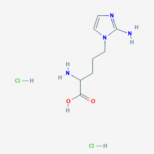 molecular formula C8H16Cl2N4O2 B6602835 2-amino-5-(2-amino-1H-imidazol-1-yl)pentanoic acid dihydrochloride CAS No. 2059928-04-8