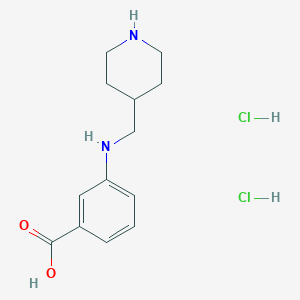 molecular formula C13H20Cl2N2O2 B6602850 3-{[(piperidin-4-yl)methyl]amino}benzoic acid dihydrochloride CAS No. 2060047-47-2