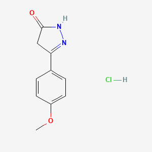 molecular formula C10H11ClN2O2 B6602898 3-(4-methoxyphenyl)-4,5-dihydro-1H-pyrazol-5-one hydrochloride CAS No. 2649070-00-6