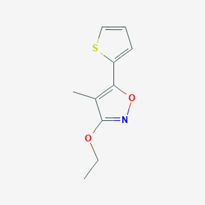 molecular formula C10H11NO2S B066029 3-Ethoxy-4-methyl-5-(thiophen-2-yl)isoxazole CAS No. 166180-41-2