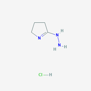molecular formula C4H10ClN3 B6602908 5-hydrazinyl-3,4-dihydro-2H-pyrrole hydrochloride CAS No. 2648996-55-6