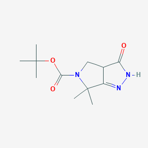molecular formula C12H19N3O3 B6602913 tert-butyl 6,6-dimethyl-3-oxo-2H,3H,3aH,4H,5H,6H-pyrrolo[3,4-c]pyrazole-5-carboxylate CAS No. 2649086-44-0